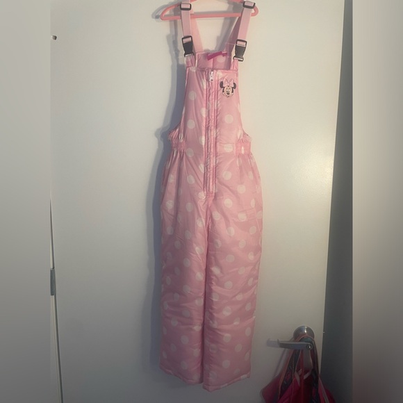 Girls Minnie Mouse Snowsuit 2 Piece Ski Jacket and Snow Bib Ski Pants Overalls - Picture 2 of 8